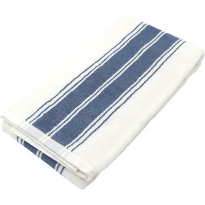 Linnea drap de douche coton géométrique - Bleu - Publicité Linnea drap de douche coton géométrique - Bleu - Publicité