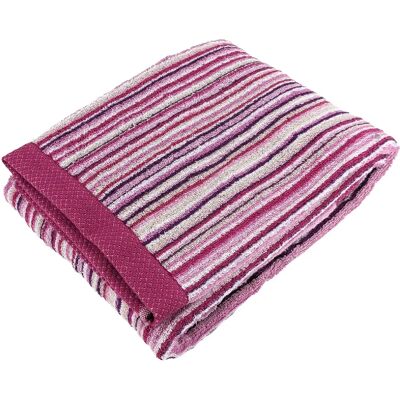 LinneA drap de douche rayé en coton - Rose - Publicité LinneA drap de douche rayé en coton - Rose - Publicité