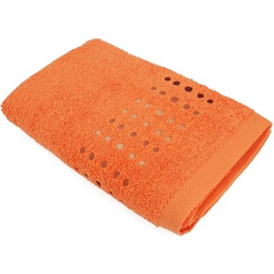 Linnea drap de bain éponge coton Pure Points - Orange - Publicité Linnea drap de bain éponge coton Pure Points - Orange - Publicité