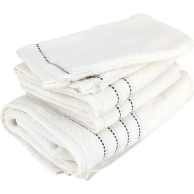 Linnea parure de bain 4 pièces coton Charm - Blanc - Publicité Linnea parure de bain 4 pièces coton Charm - Blanc - Publicité