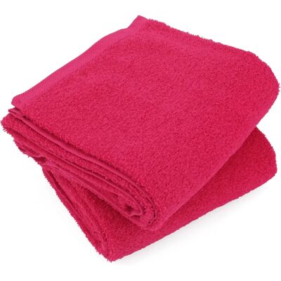 Linnea lot de 2 draps de douche éponge Alpha - Rose - Publicité Linnea lot de 2 draps de douche éponge Alpha - Rose - Publicité