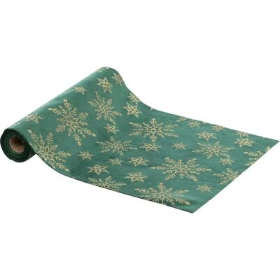 ATMOSPHERA Chemin de Table en Velours Pailleté 28x300cm Vert - Publicité ATMOSPHERA Chemin de Table en Velours Pailleté 28x300cm Vert - Publicité