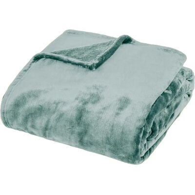 ATMOSPHERA Plaid en Flanelle Cuddly 180x230cm Bleu Givré - Publicité ATMOSPHERA Plaid en Flanelle Cuddly 180x230cm Bleu Givré - Publicité