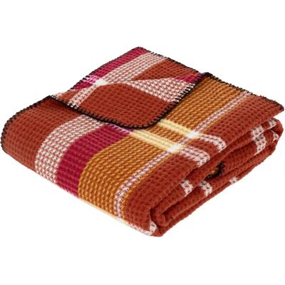 ATMOSPHERA Plaid Gaufré Imprimé Owen 130x180cm Terracotta - Publicité ATMOSPHERA Plaid Gaufré Imprimé Owen 130x180cm Terracotta - Publicité