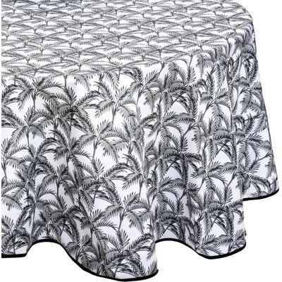 ATMOSPHERA Nappe Antitache Imprimée Palmier 180cm Gris - Publicité ATMOSPHERA Nappe Antitache Imprimée Palmier 180cm Gris - Publicité