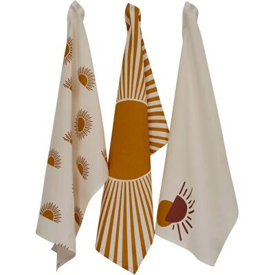 ATMOSPHERA Lot de 3 Torchons de Cuisine Solaris 45x70cm Ocre - Publicité ATMOSPHERA Lot de 3 Torchons de Cuisine Solaris 45x70cm Ocre - Publicité