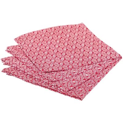 ATMOSPHERA Lot de 4 Serviettes de Table Olia 40x40cm Rouge - Publicité ATMOSPHERA Lot de 4 Serviettes de Table Olia 40x40cm Rouge - Publicité