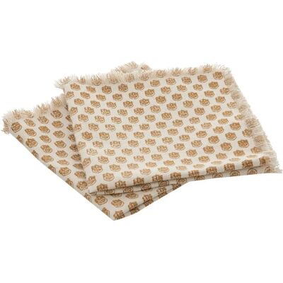 ATMOSPHERA Lot de 2 Serviettes de Table Imprimé Maha 40x40cm Beige - Publicité ATMOSPHERA Lot de 2 Serviettes de Table Imprimé Maha 40x40cm Beige - Publicité