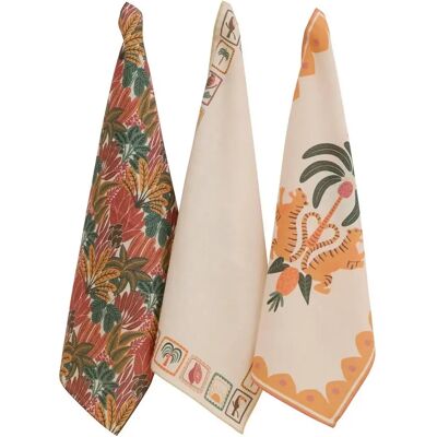 ATMOSPHERA Lot de 3 Torchons Tropical 45x70cm Multicolore - Publicité ATMOSPHERA Lot de 3 Torchons Tropical 45x70cm Multicolore - Publicité