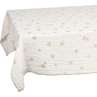 Amadeus Nappe carrée coton - Blanc or - Publicité Amadeus Nappe carrée coton - Blanc or - Publicité