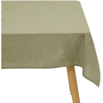 ATMOSPHERA Nappe Brodé en Coton Joy 150x250cm Kaki - Publicité ATMOSPHERA Nappe Brodé en Coton Joy 150x250cm Kaki - Publicité