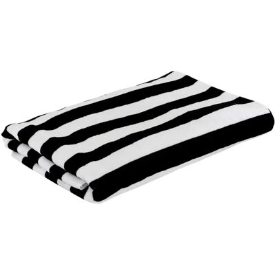 ATMOSPHERA Drap de Bain à Rayures The Palm Resort 90x180cm Noir et Blanc - Publicité ATMOSPHERA Drap de Bain à Rayures The Palm Resort 90x180cm Noir et Blanc - Publicité