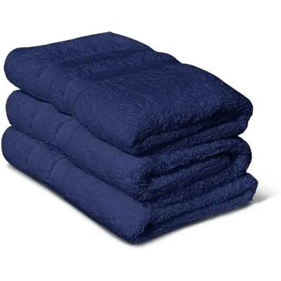 LOVELY HOME Lot de 3 serviettes de bain Bleu nuit - 50 x 100 cm - Publicité LOVELY HOME Lot de 3 serviettes de bain Bleu nuit - 50 x 100 cm - Publicité