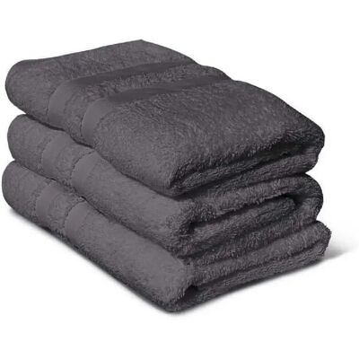 LOVELY HOME Lot de 3 Serviettes de Bain 50 x 100 cm - Gris Anthracite - Publicité LOVELY HOME Lot de 3 Serviettes de Bain 50 x 100 cm - Gris Anthracite - Publicité