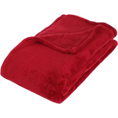 ATMOSPHERA Plaid en microfibre - 125 x 150 cm - Rouge - Publicité ATMOSPHERA Plaid en microfibre - 125 x 150 cm - Rouge - Publicité