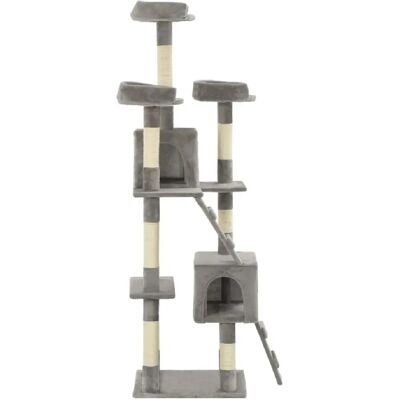 Helloshop26 - Arbre à Chat avec Niche, Sisal, 170 cm, Gris - Publicité Helloshop26 - Arbre à Chat avec Niche, Sisal, 170 cm, Gris - Publicité