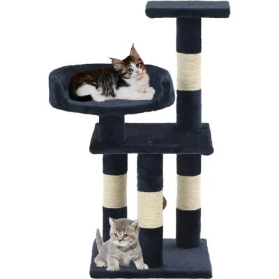 Helloshop26 - Arbre à chat avec niche, peluche, 65 cm, bleu - Publicité Helloshop26 - Arbre à chat avec niche, peluche, 65 cm, bleu - Publicité