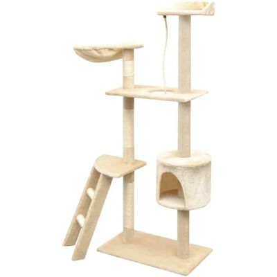 Helloshop26 - Arbre à Chat Beige 150cm Multiniveaux Peluche Sisal - Publicité Helloshop26 - Arbre à Chat Beige 150cm Multiniveaux Peluche Sisal - Publicité
