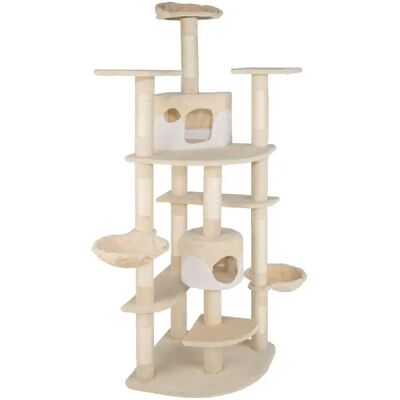 Helloshop26 Arbre à Chat 201cm Beige/Blanc - Publicité Helloshop26 Arbre à Chat 201cm Beige/Blanc - Publicité
