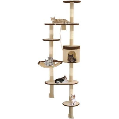 vidaXL Arbre à chat avec poteaux à gratter en sisal à monter sur le mur 194 cm - Publicité vidaXL Arbre à chat avec poteaux à gratter en sisal à monter sur le mur 194 cm - Publicité