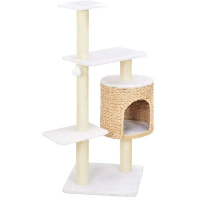 Arbre à chat beige avec sisal et herbiers marins - Grattoir & Jouet - Publicité Arbre à chat beige avec sisal et herbiers marins - Grattoir & Jouet - Publicité