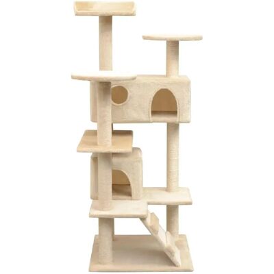 Helloshop26 - Arbre à chat avec sisal, beige, 125cm - Publicité Helloshop26 - Arbre à chat avec sisal, beige, 125cm - Publicité