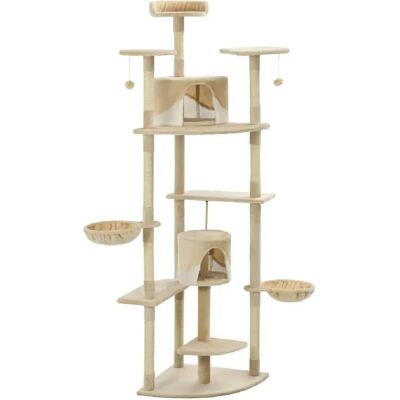 HELLOSHOP26 Arbre à chat beige et blanc 203cm - Publicité HELLOSHOP26 Arbre à chat beige et blanc 203cm - Publicité