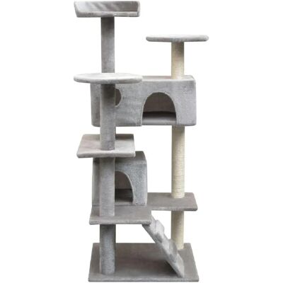 Arbre à Chat Helloshop26 avec Sisal - 125cm Gris - Publicité Arbre à Chat Helloshop26 avec Sisal - 125cm Gris - Publicité
