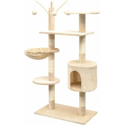 Helloshop26 - Arbre à chat avec sisal beige 125 cm - Publicité Helloshop26 - Arbre à chat avec sisal beige 125 cm - Publicité