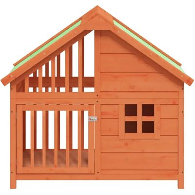 Helloshop26 Enclos pour chien en bois Chenil extérieur - 96 x 60,5 x 87 cm - Publicité Helloshop26 Enclos pour chien en bois Chenil extérieur - 96 x 60,5 x 87 cm - Publicité