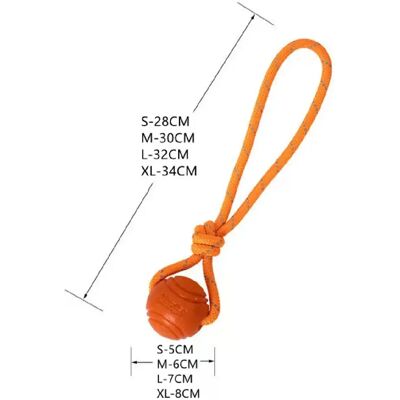 General Balle pour chien indestructible, jouet rebondissant en caoutchouc à mâcher, jouet pour chien avec corde, jouets interactifs pour grands chiens et chiots~00521 - Publicité General Balle pour chien indestructible, jouet rebondissant en caoutchouc à mâcher, jouet pour chien avec corde, jouets interactifs pour grands chiens et chiots~00521 - Publicité