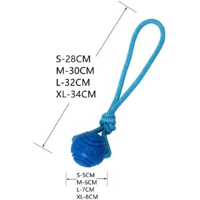 General Balle pour chien indestructible, jouet rebondissant en caoutchouc à mâcher, jouet pour chien avec corde, jouets interactifs pour grands chiens et chiots~00520 - Publicité General Balle pour chien indestructible, jouet rebondissant en caoutchouc à mâcher, jouet pour chien avec corde, jouets interactifs pour grands chiens et chiots~00520 - Publicité
