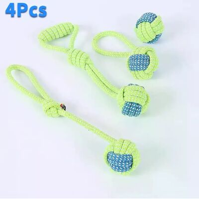 General Jouet pour chien en corde de coton résistant aux morsures, balle de nettoyage des dents molaires avec nœuds, ensemble de jouets pour chat et chien~02810 - Publicité General Jouet pour chien en corde de coton résistant aux morsures, balle de nettoyage des dents molaires avec nœuds, ensemble de jouets pour chat et chien~02810 - Publicité