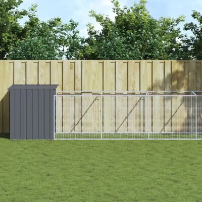 Maison pour chiens vidaXL - Acier galvanisé, Anthracite, 110x1221x110 cm - Publicité Maison pour chiens vidaXL - Acier galvanisé, Anthracite, 110x1221x110 cm - Publicité