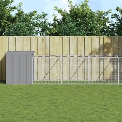 Maison pour chien vidaXL avec enclos gris clair - Maison pour chiens - Publicité Maison pour chien vidaXL avec enclos gris clair - Maison pour chiens - Publicité