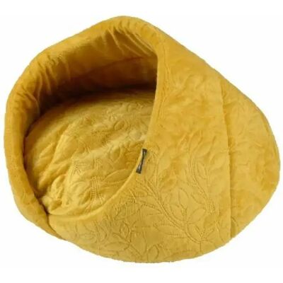NicheVelours - BroderieFleurie - Diamètre 50cm - Jaune - Pet bed - Publicité NicheVelours - BroderieFleurie - Diamètre 50cm - Jaune - Pet bed - Publicité