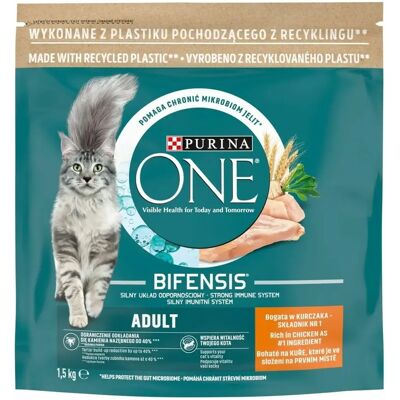 Purina One Bifensis Adulte Poulet - Nourriture sèche pour chats - 1,5 kg - Publicité Purina One Bifensis Adulte Poulet - Nourriture sèche pour chats - 1,5 kg - Publicité