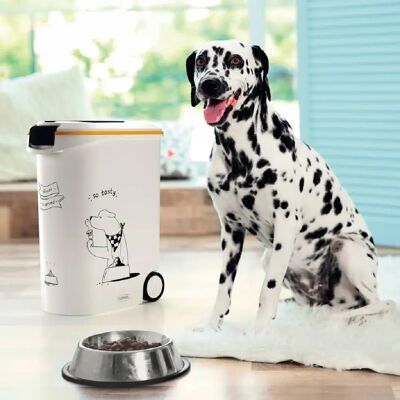 Curver Récipient Alimentaire à Roulettes pour Chien - 54L - Publicité Curver Récipient Alimentaire à Roulettes pour Chien - 54L - Publicité