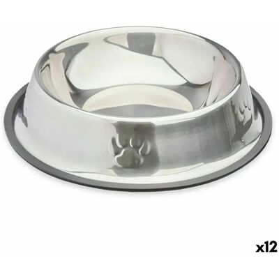 Distributeur de nourriture pour chiens Mascow 309 gris argenté en caoutchouc et métal - Publicité Distributeur de nourriture pour chiens Mascow 309 gris argenté en caoutchouc et métal - Publicité
