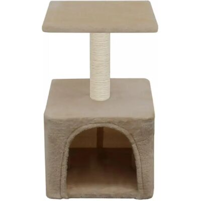 Helloshop26 Arbre à Chat avec Niche - 55cm Beige - Publicité Helloshop26 Arbre à Chat avec Niche - 55cm Beige - Publicité
