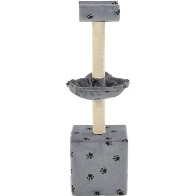 Arbre à Chat Gris avec Empreinte de Patte - Supporte Plusieurs Chats - Publicité Arbre à Chat Gris avec Empreinte de Patte - Supporte Plusieurs Chats - Publicité