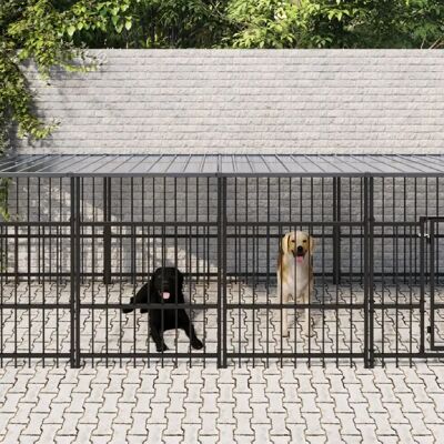 vidaXL Enclos Extérieur pour Chiens en Acier 18,77 m² - Cage pour Chiens - Publicité vidaXL Enclos Extérieur pour Chiens en Acier 18,77 m² - Cage pour Chiens - Publicité