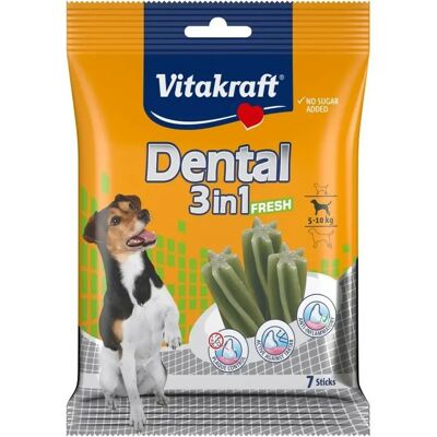 Vitakraft Friandise anti-tartre pour chien Dental Fresh 3in1 S - 120 g - Publicité Vitakraft Friandise anti-tartre pour chien Dental Fresh 3in1 S - 120 g - Publicité