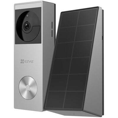 EZVIZ HP3 Pro - Sonnette vidéo 2K avec panneau solaire - Gris - Publicité EZVIZ HP3 Pro - Sonnette vidéo 2K avec panneau solaire - Gris - Publicité