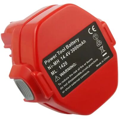 Avizar Batterie de Remplacement pour Makita 1420 Ni-MH 14,4V 3000mAh 43,2Wh Rouge - Publicité Avizar Batterie de Remplacement pour Makita 1420 Ni-MH 14,4V 3000mAh 43,2Wh Rouge - Publicité
