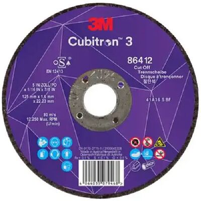 Disque à couper 3M 86412 - Métal, Fibre céramique, 125mm - Publicité Disque à couper 3M 86412 - Métal, Fibre céramique, 125mm - Publicité