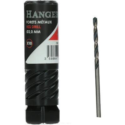 Hanger 155132 - Forets métalliques - 2mm - Publicité Hanger 155132 - Forets métalliques - 2mm - Publicité