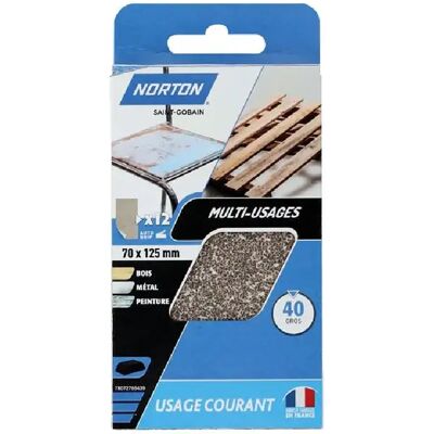 Symantec Norton Sanding Pad 70 x 125 mm - Grain 40 - Velcro - Publicité Symantec Norton Sanding Pad 70 x 125 mm - Grain 40 - Velcro - Publicité