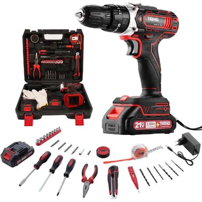TEENO Perceuse Visseuse Sans Fil 21V Pour Batterie Makita 2x2.0Ah Batteries,45 Nm Visseuse - Publicité TEENO Perceuse Visseuse Sans Fil 21V Pour Batterie Makita 2x2.0Ah Batteries,45 Nm Visseuse - Publicité