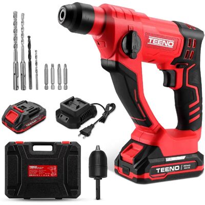 TEENO Marteau perforateur sans fil 20V SDS-Plus, F14 mm, 2 x 2.0Ah 1000 tr/min - Publicité TEENO Marteau perforateur sans fil 20V SDS-Plus, F14 mm, 2 x 2.0Ah 1000 tr/min - Publicité